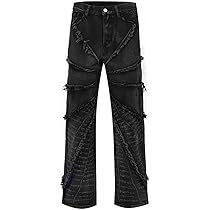 【正規品】STARTEXCEEDEND - y2k fringe denim Famnbro Womens Sequin Tassels Jeans Baggy Y2K High Waisted